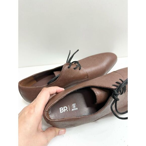 BP Derby Shoes Mens Size 9.5 Brown‎ Textured Leather Plain Toe Shoes NEW
